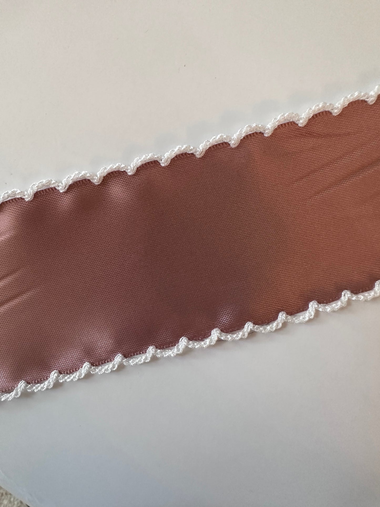 2” pecan brown w white stitch