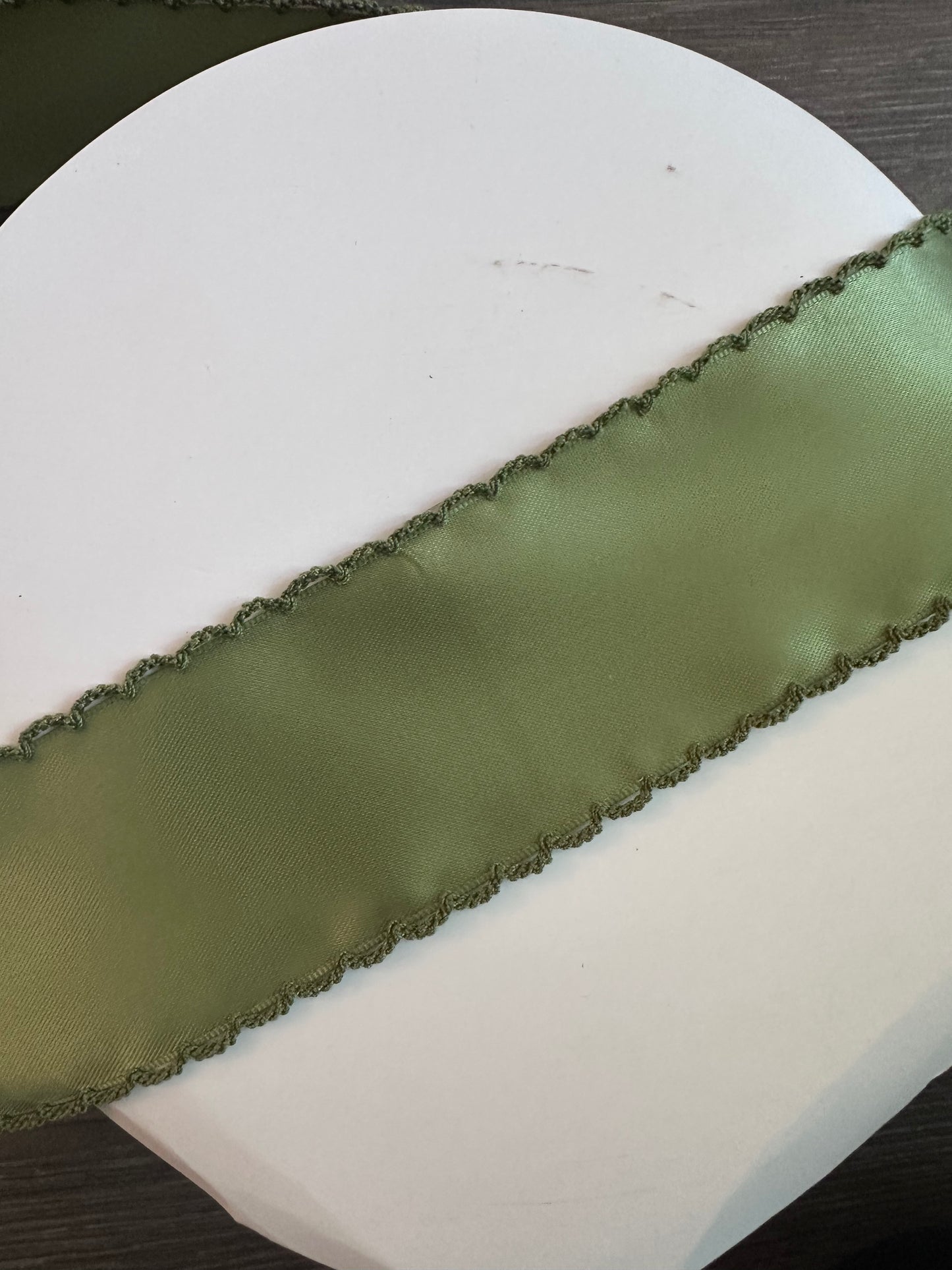 2” moss green w matching stitch