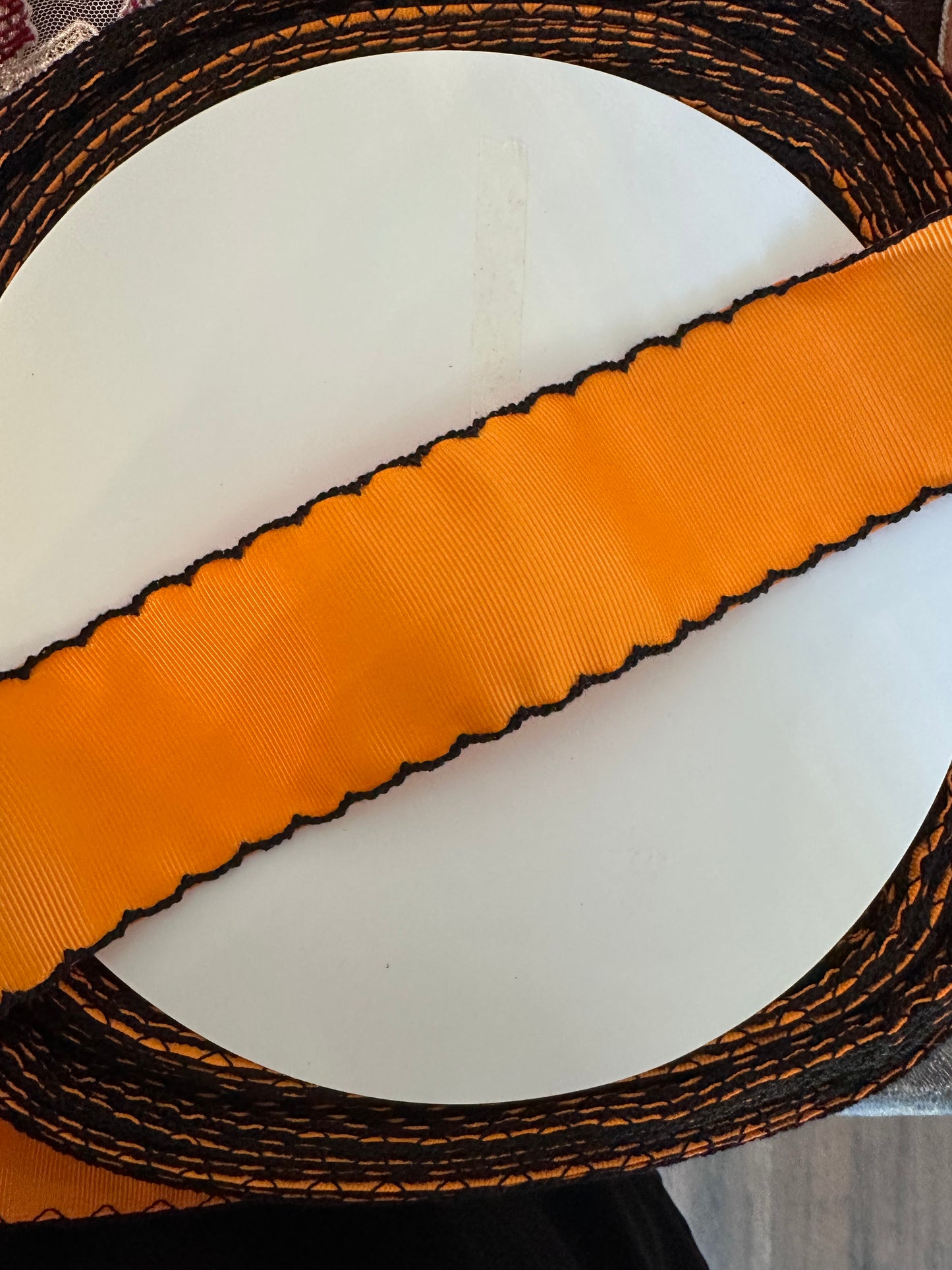 2” Tangerine with black moonstitch