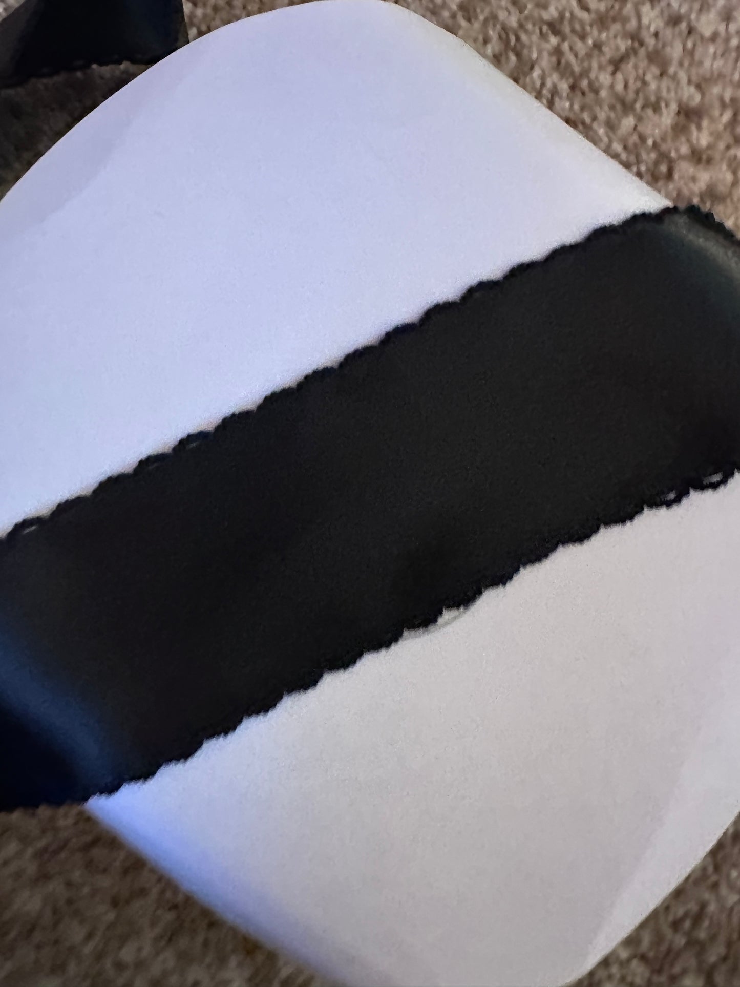 2” black satin with matching stitch