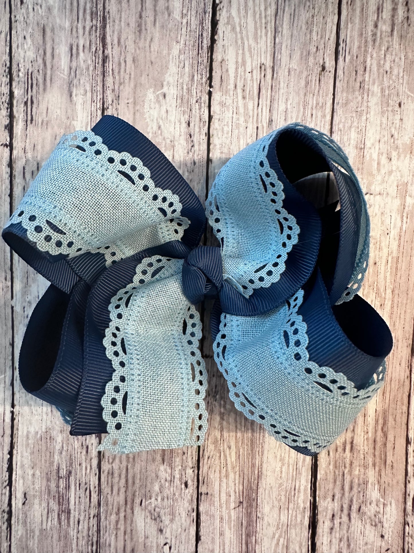 Navy with Blue Lace Bow