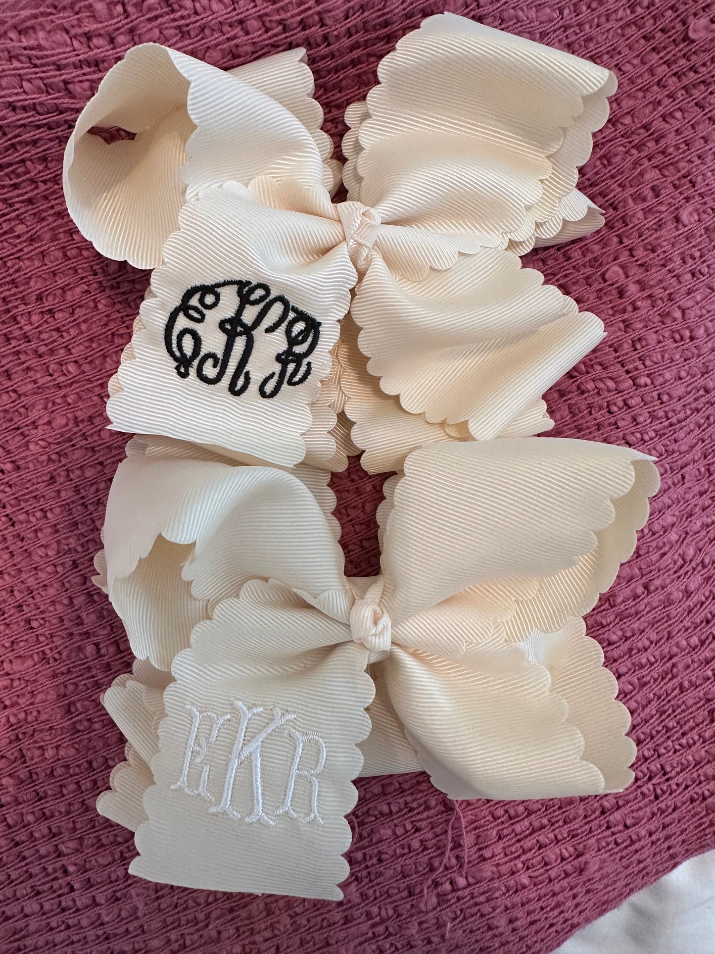 3 letter monogram bow