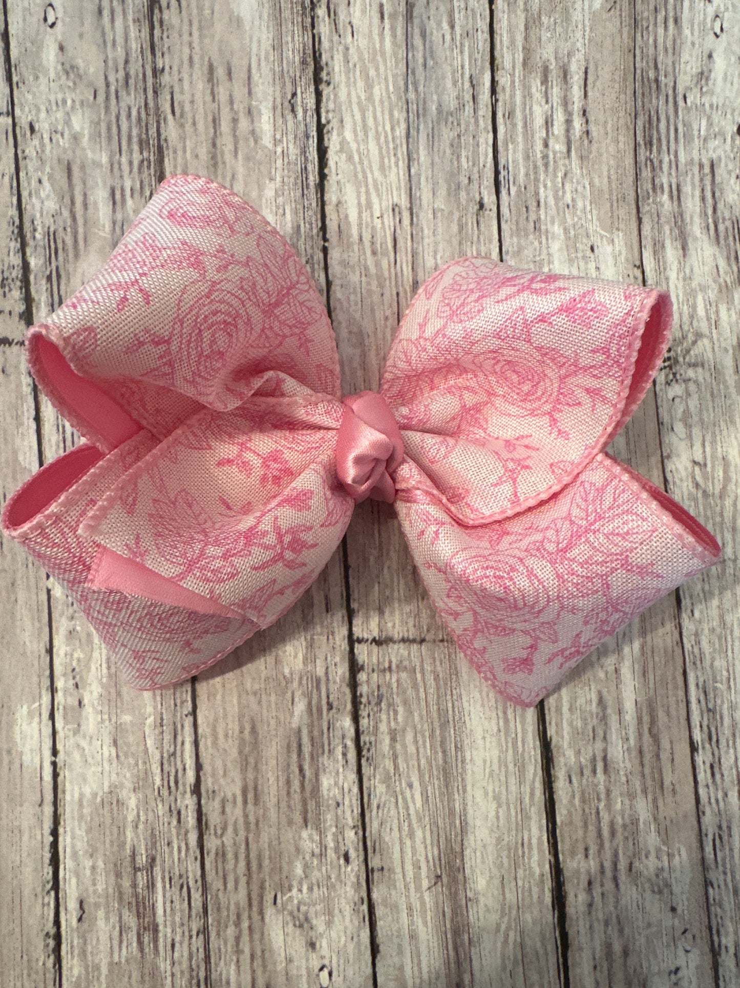 Pink Rose Bow 5”