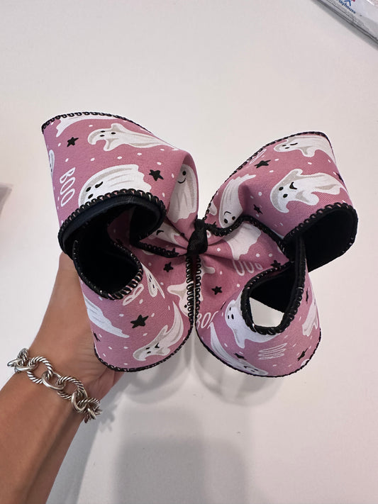 Halloween pink ghost 6” bow