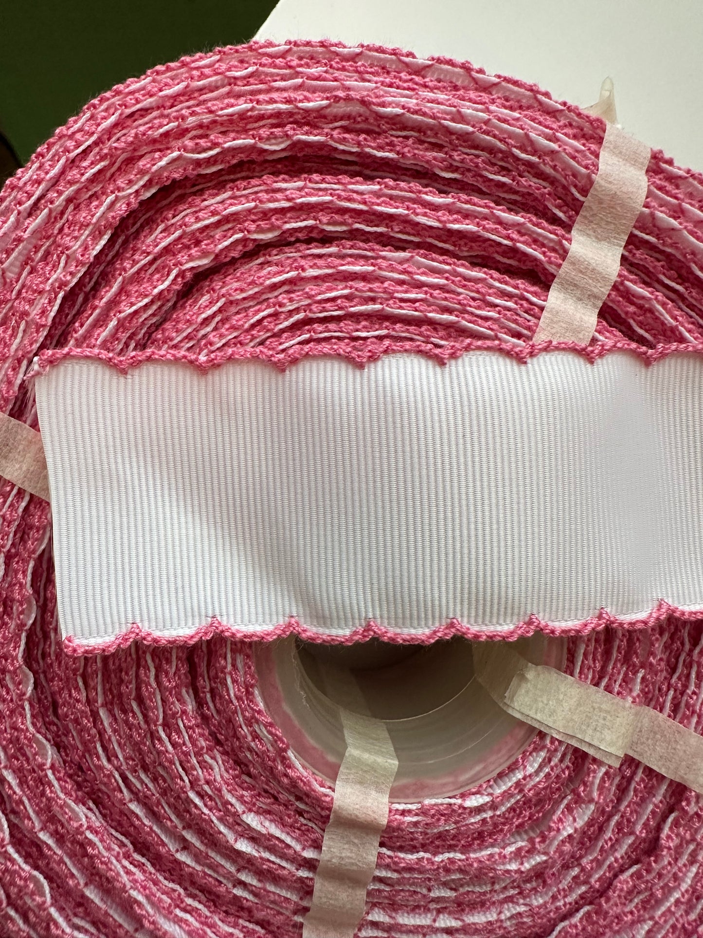 1.5” White with Pink Moonstitch
