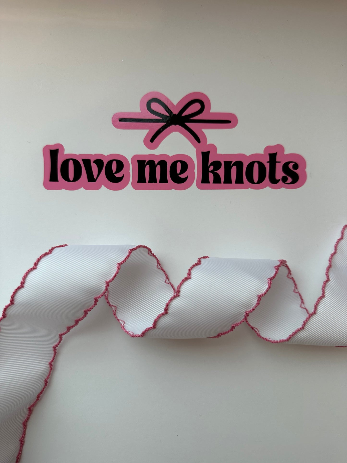 1.5” White with Pink Moonstitch