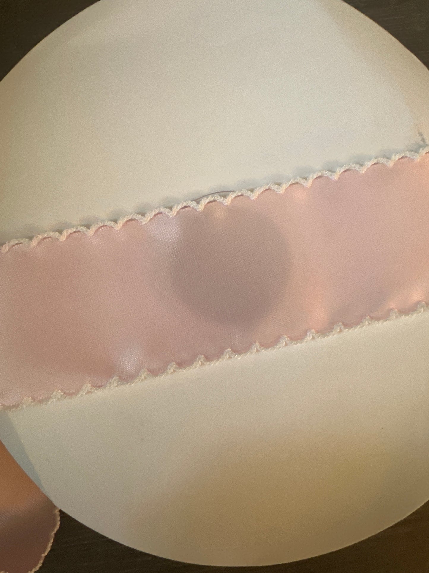 2” pearl pink w white stitch