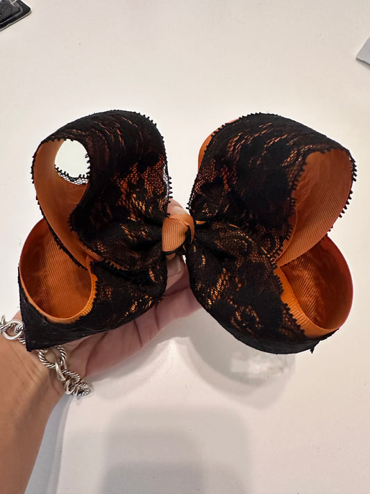 Halloween black lace bow