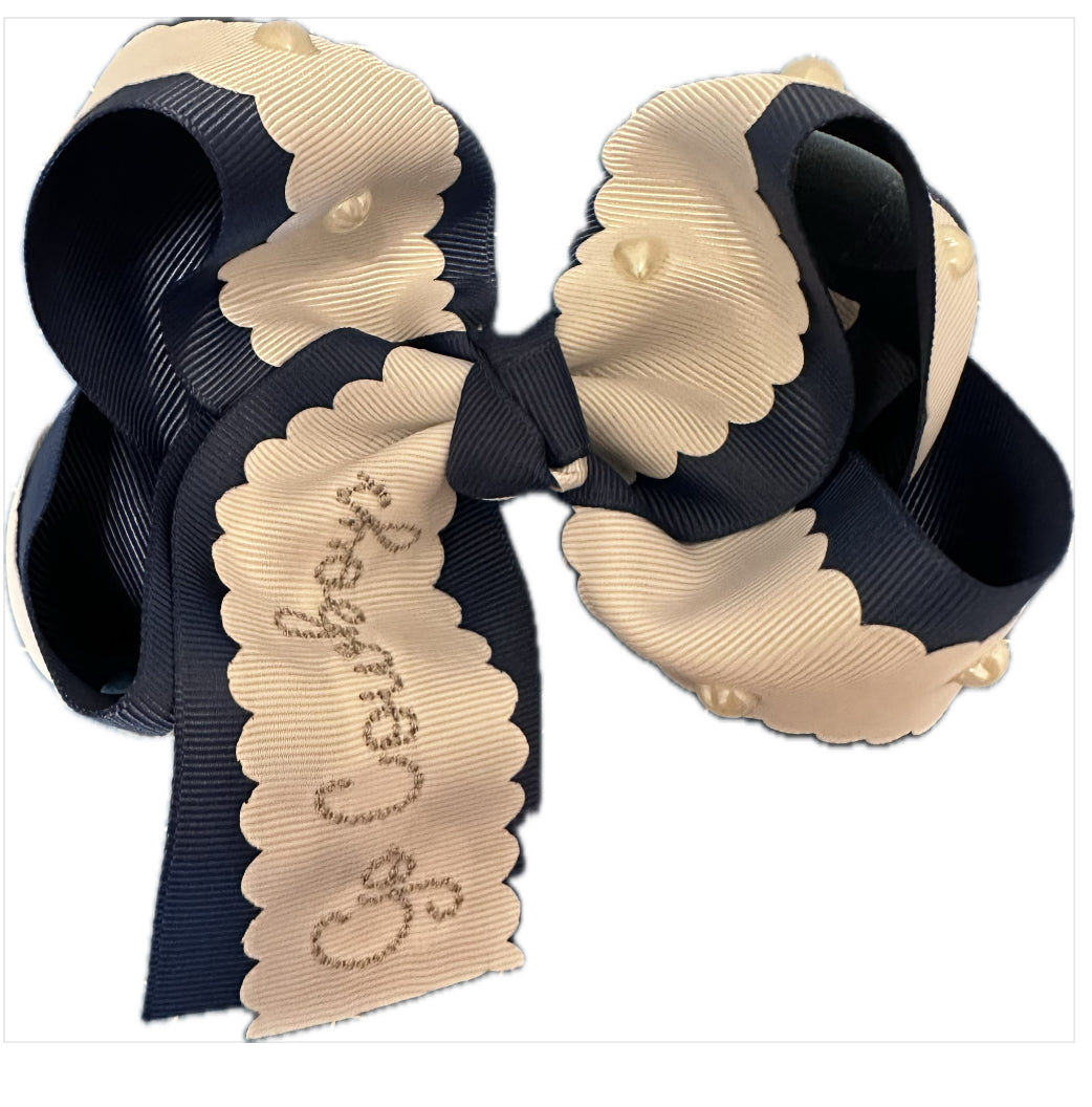 Cowboys Embroidered Bow