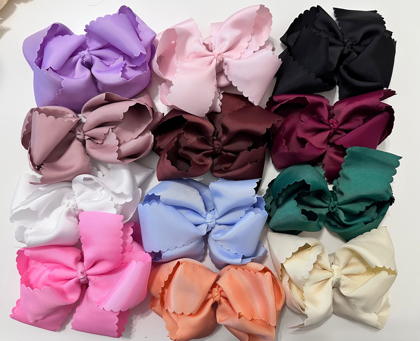 Monogrammed Scalloped Bow