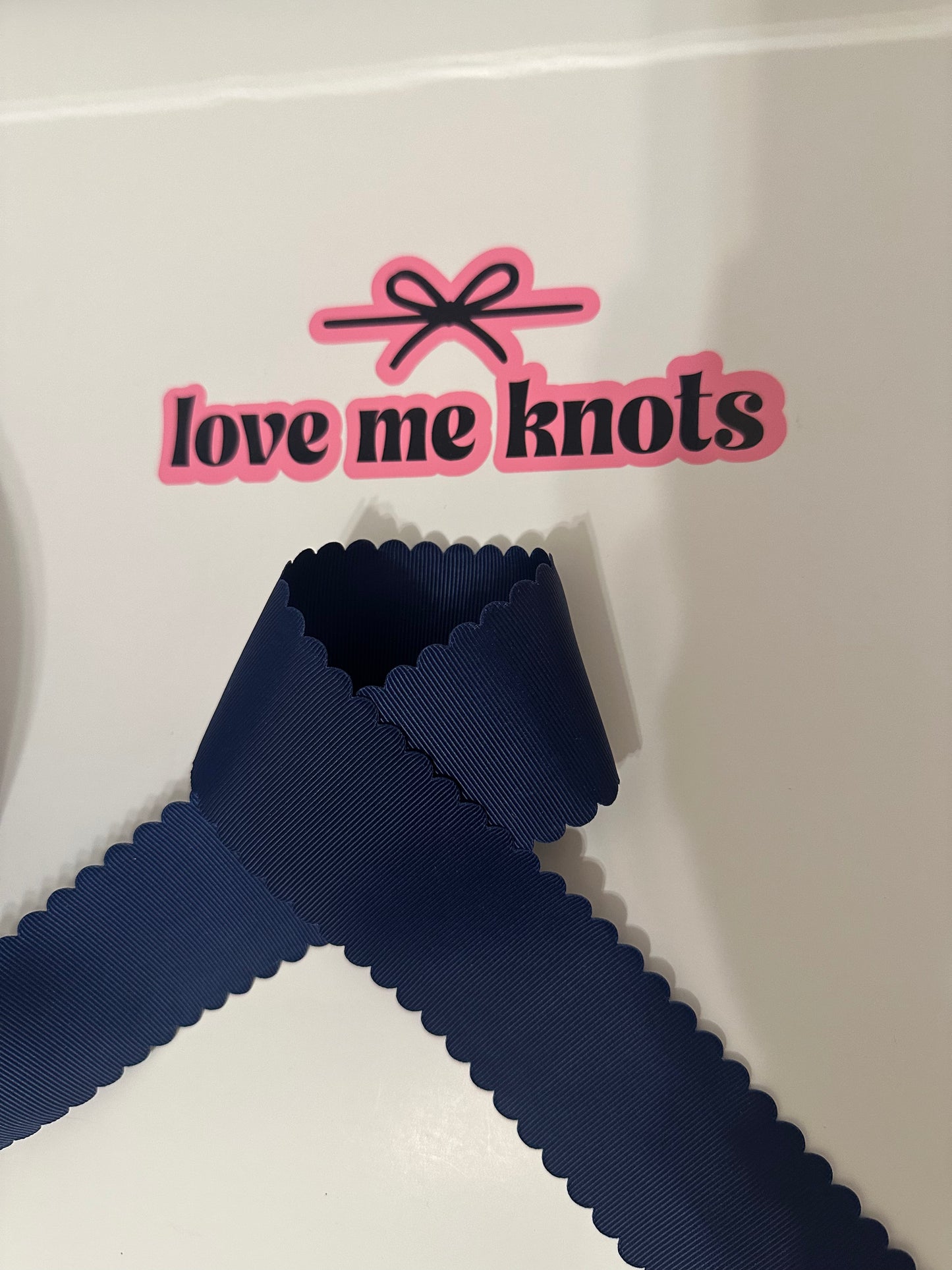 2” Navy Scallop Ribbon