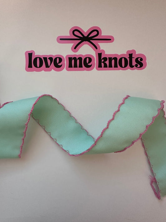 1.5” mint with pink Moonstitch