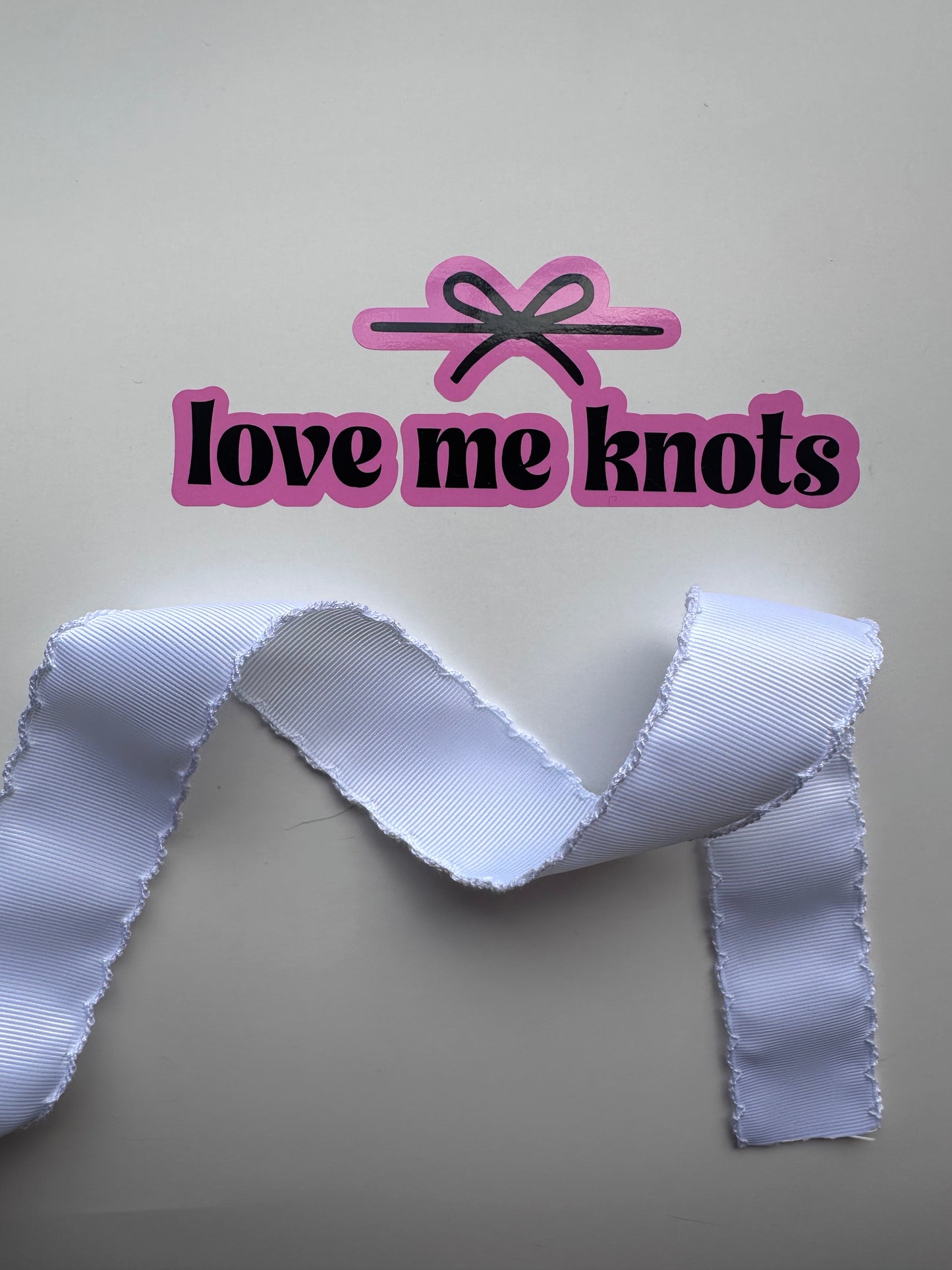 1.5” white with white Moonstitch