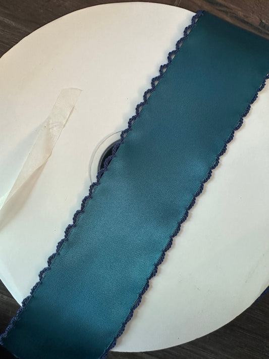 2” deep teal w matching stitch