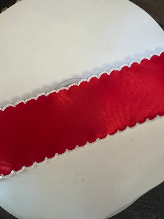 2” red with white stitch