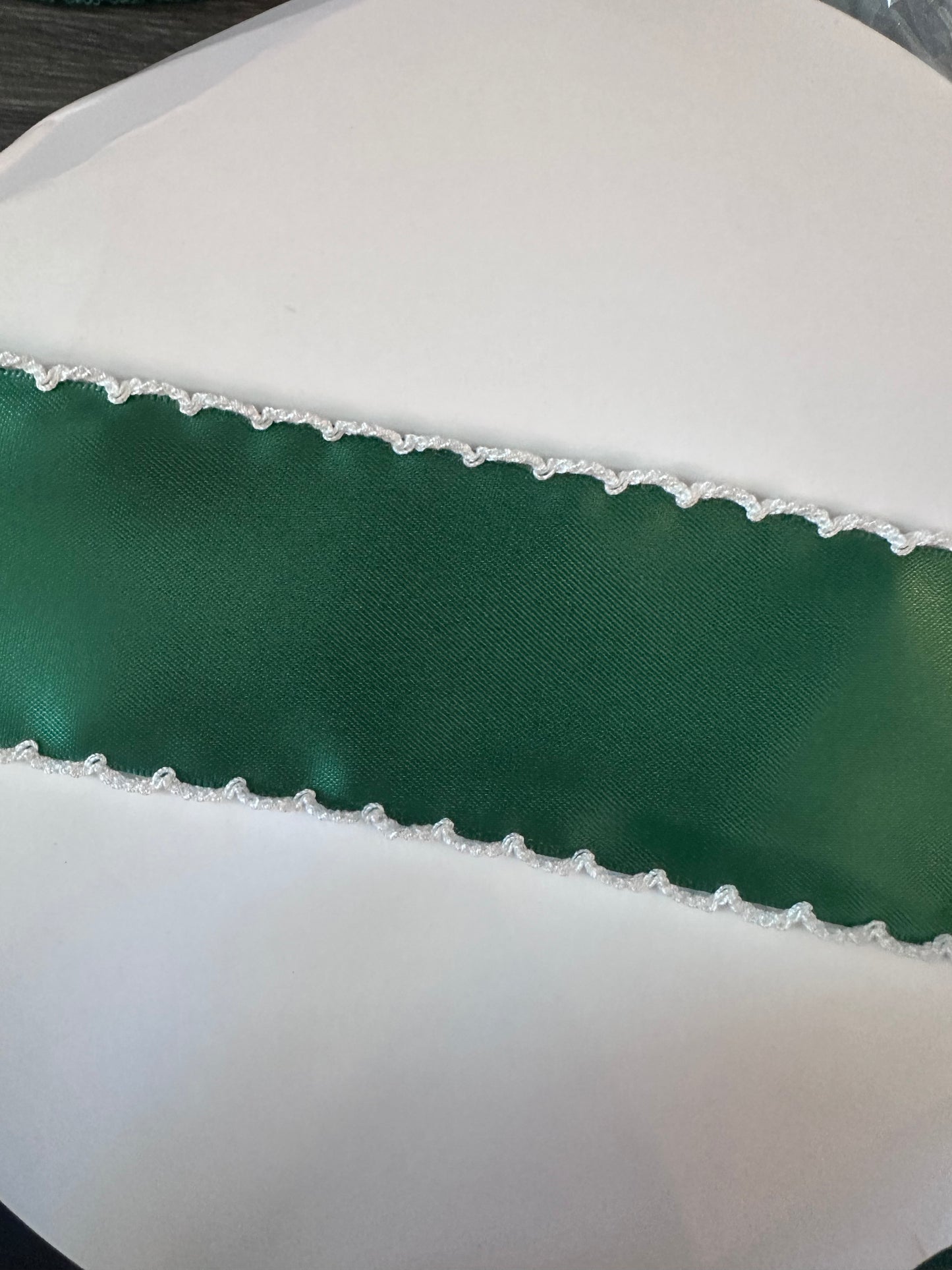 2” forest green w white stitch