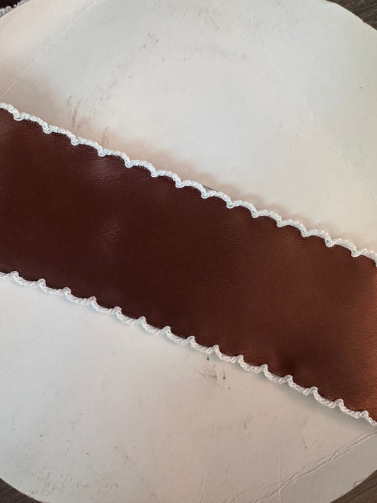 2” brown w white stitch