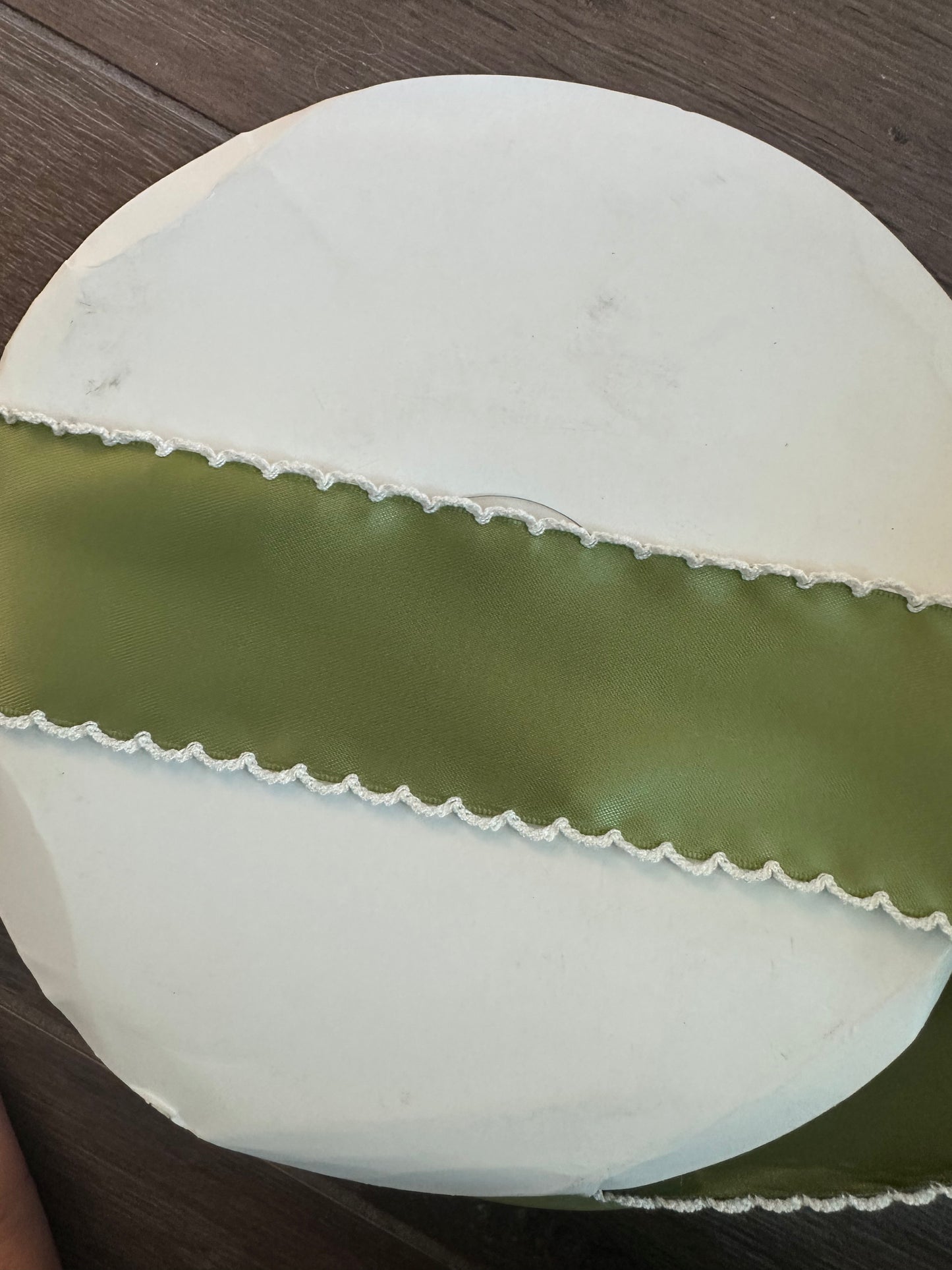 2” moss green w white stitch