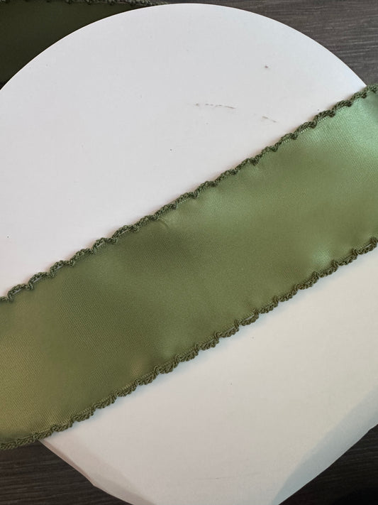 2” moss green w matching stitch