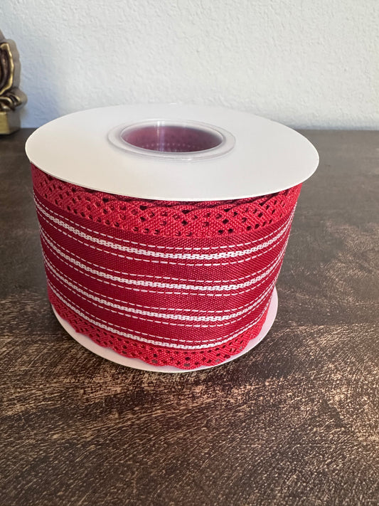 2.5” red with white stripe eyelet