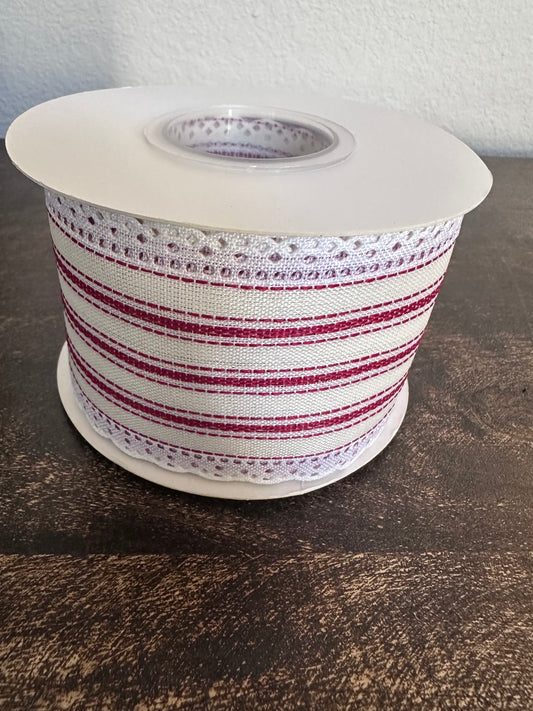 2.5” white with red stripes