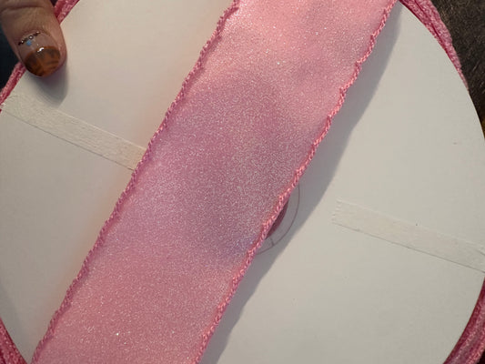 2” Glitter Satin Moonstitch- pink
