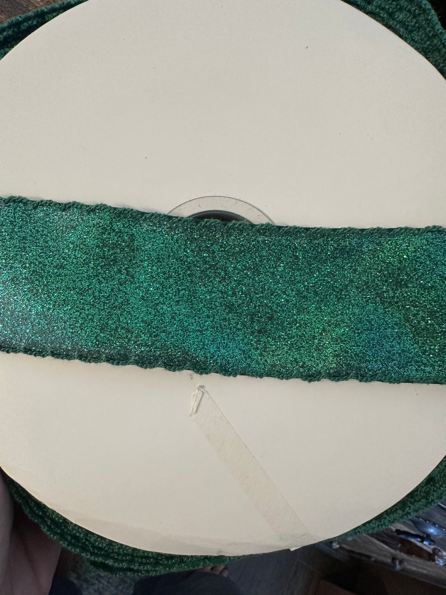 2” Glitter Satin Moonstitch- Forest Green