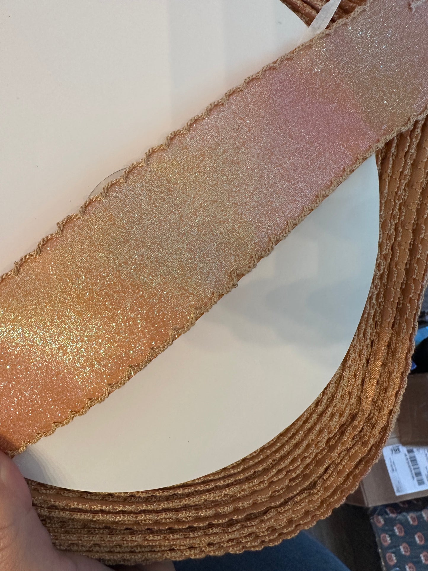2” Glitter Satin Moonstitch- Gold