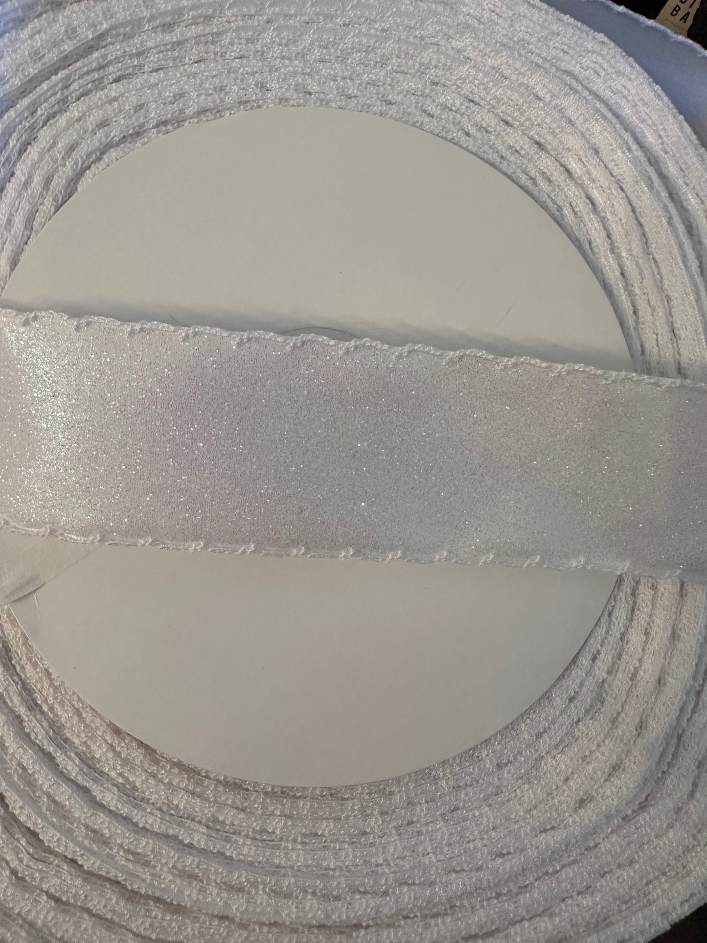 2” Glitter Satin Moonstitch- white