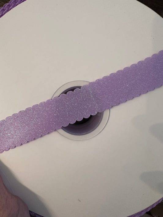1” Glitter Satin Wavy-light orchid