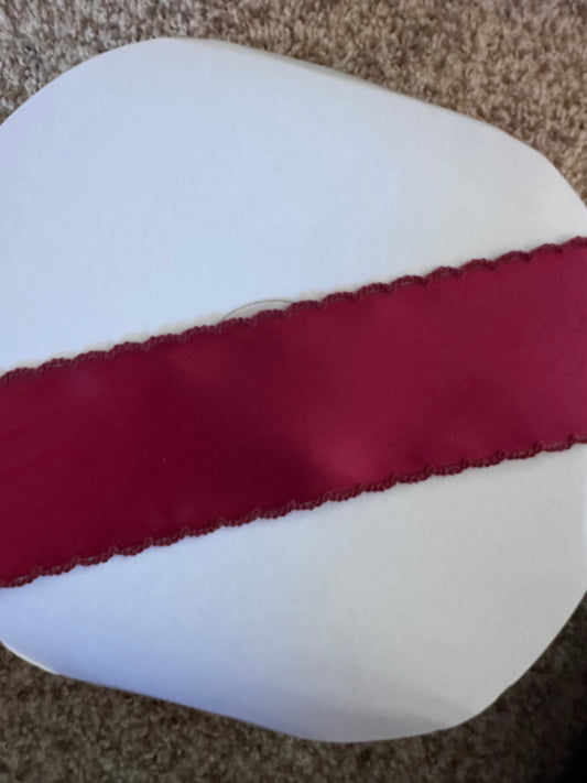 2” wine (maroon) satin with matching stitch