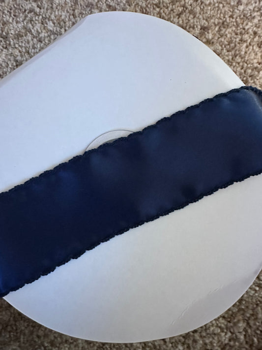 2” navy satin with matching stitch