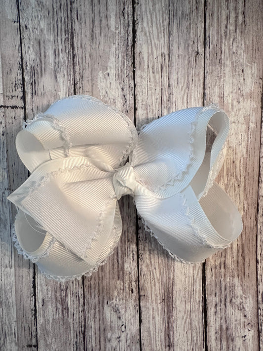 White layered Moonstitch Bow