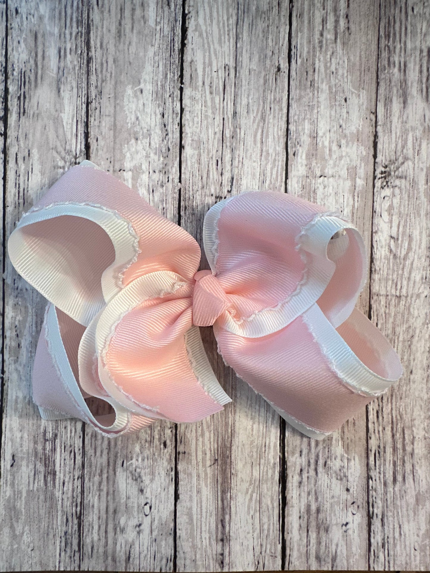 Pink layered Moonstitch Bow 5”